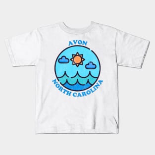 Avon, NC Summertime Vacationing Ocean Skyline Kids T-Shirt